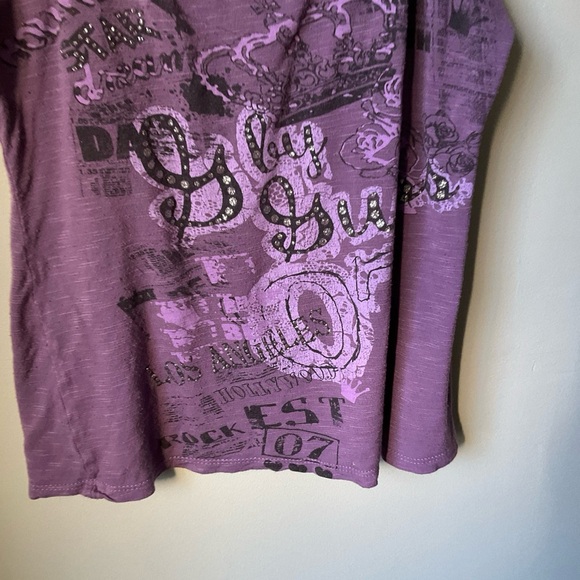 Guess Los Angeles Purple Lace Graphic Tank Top – Size Small - Picture 3 of 9